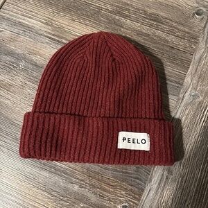 H&M Deep Red Ribbed Beanie